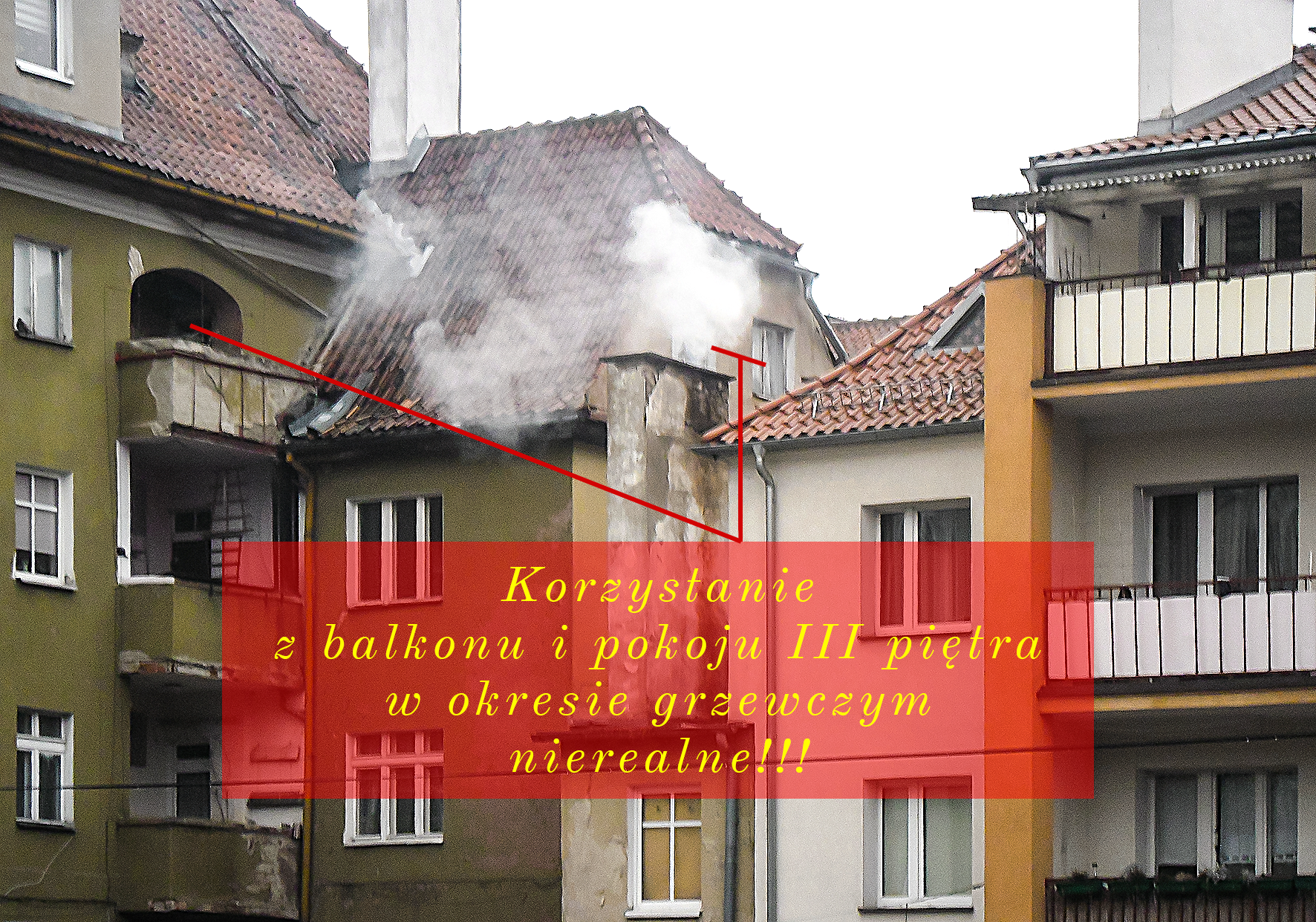Komin dym od podwrza